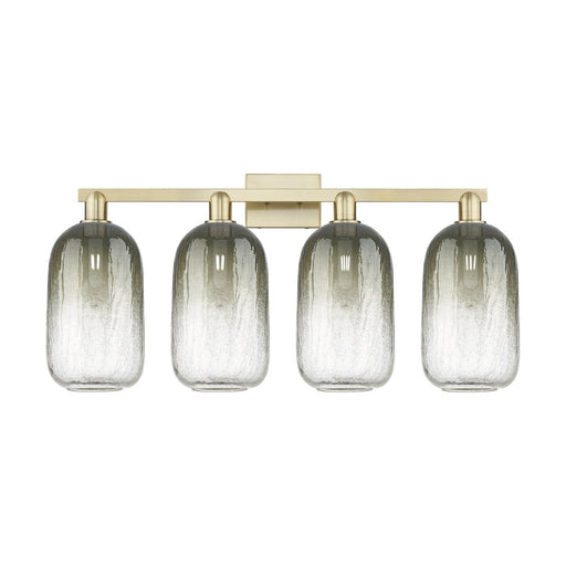 Innovations Brookhaven Cloche 34in 4-Light Bath Vanity | Industrial Antique Brass Steel and Slate Glass | Bathroom Vanity & | Model 716-4W-AB-G482-7SL