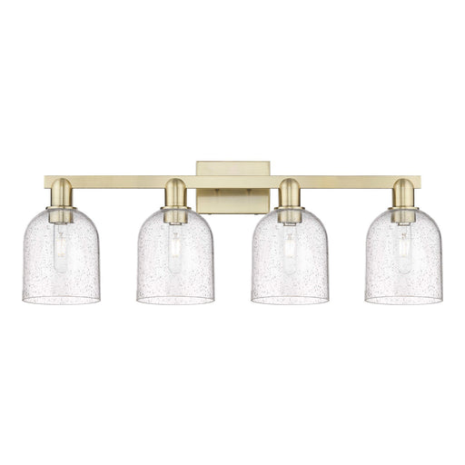 Innovations Bella 33in 4-Light Bath Vanity Light | Industrial Antique Brass and Seedy Glass | Bathroom Vanity | 32.5 x 11.25 in | Model 716-4W-AB-G558-6SDY