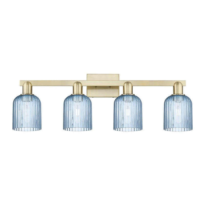 Innovations Bridal Veil 4Lt 32" Bath, Antique Brass/Blue