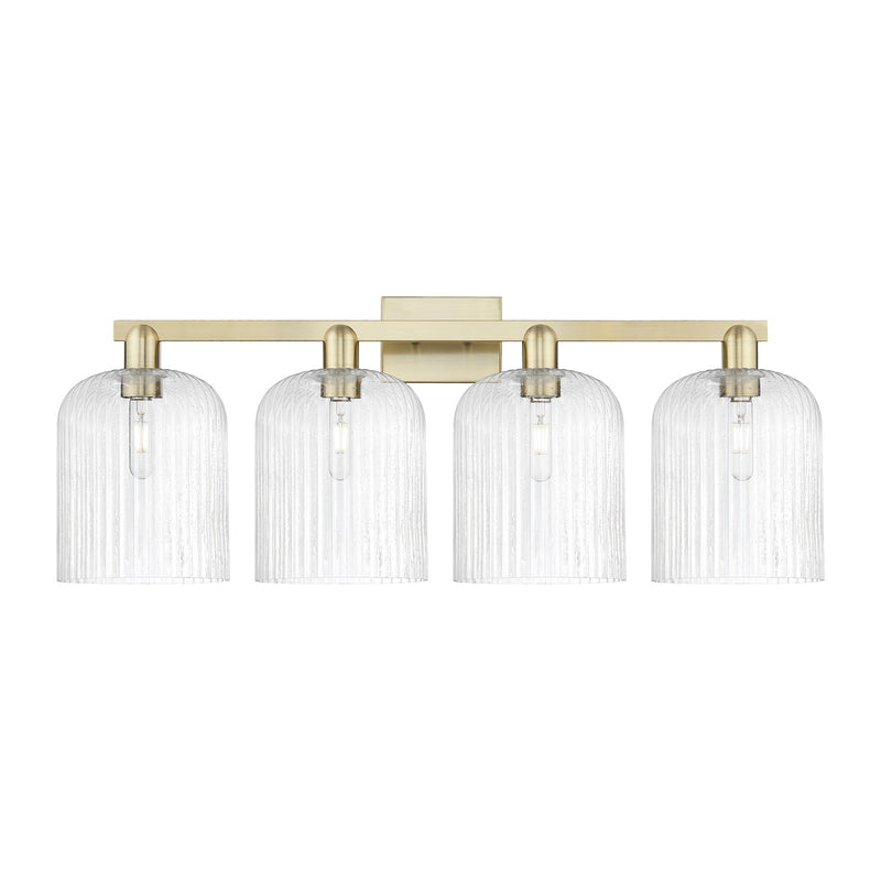 Innovations Bridal Veil 35in 4-Light Bath Vanity Light | Industrial Antique Brass and Seedy Glass | Bathroom Vanity | Model 716-4W-AB-G559-8SDY
