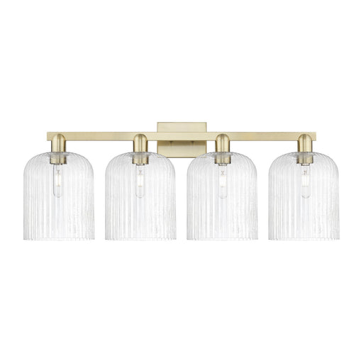 Innovations Bridal Veil 35in 4-Light Bath Vanity Light | Industrial Antique Brass and Seedy Glass | Bathroom Vanity | Model 716-4W-AB-G559-8SDY