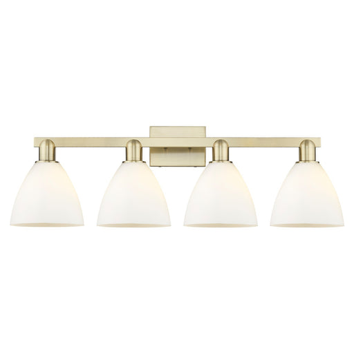 Innovations Bristol 35in 4-Light Bath Vanity Light | Industrial Antique Brass and Matte White Glass | Bathroom Vanity | Model 716-4W-AB-GBD-751
