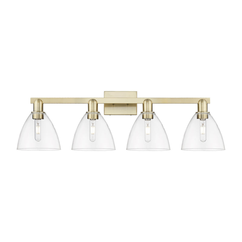 Innovations Bristol 35in 4-Light Bath Vanity Light | Industrial Antique Brass and Clear Glass | Bathroom Vanity | Model 716-4W-AB-GBD-752