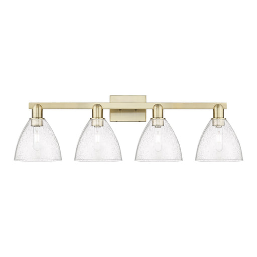 Innovations Bristol 35in 4-Light Bath Vanity Light | Industrial Antique Brass and Seedy Glass | Bathroom Vanity | 34.5 x 11.25 in | Model 716-4W-AB-GBD-754