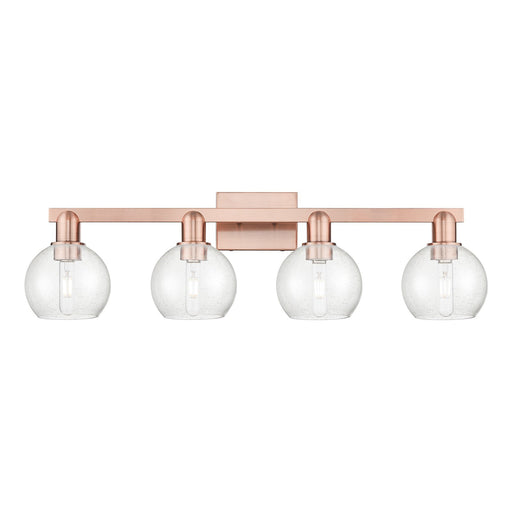Innovations Athens 33in 4-Light Bath Vanity | Industrial Antique Copper Steel and Seedy Glass | Bathroom Vanity & Powder Room | Model 716-4W-AC-G124-6