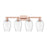 Innovations Preston 4Lt 36" Flute Bath Light, Copper/Clear