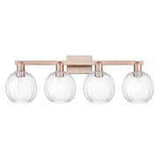 Innovations Preston 4Lt 36" Globe Bath Light, Copper/Clear - 716-4W-AC-G458-7CL