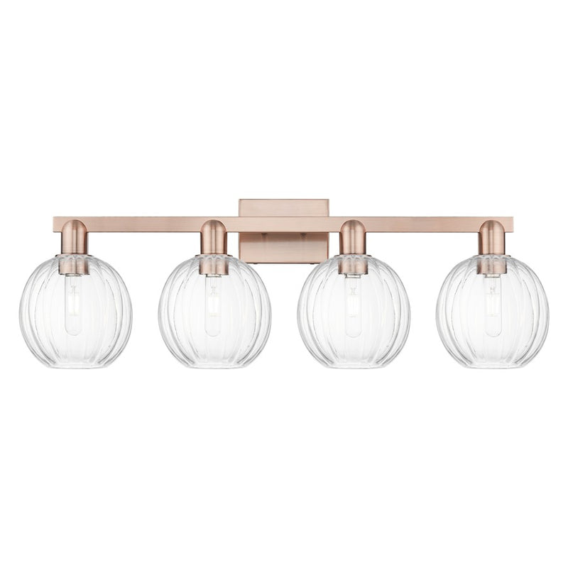 Innovations Preston 4Lt 36" Globe Bath Light, Copper/Clear