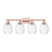 Innovations Preston 4Lt 36" Bell Bath Light, Copper/Clear - 716-4W-AC-G459-6CL