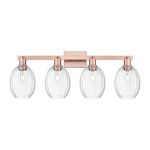 Innovations Preston 4Lt 36" Bell Bath Light, Copper/Clear - 716-4W-AC-G459-6CL
