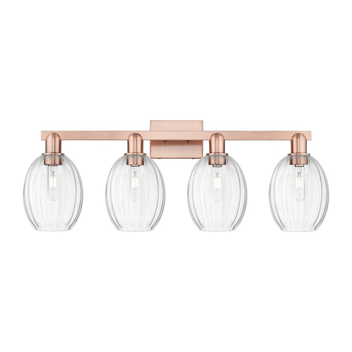 Innovations Preston 4Lt 36" Bell Bath Light, Copper/Clear - 716-4W-AC-G459-6CL