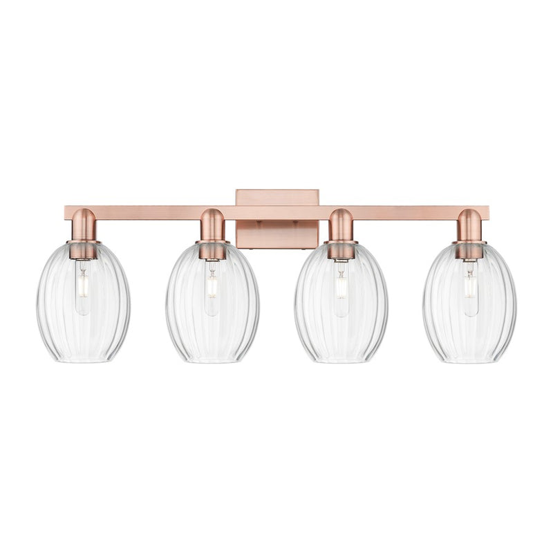 Innovations Preston 4Lt 36" Bell Bath Light, Copper/Clear