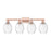 Innovations Preston 4Lt 36" Bell Bath Light, Copper/Clear