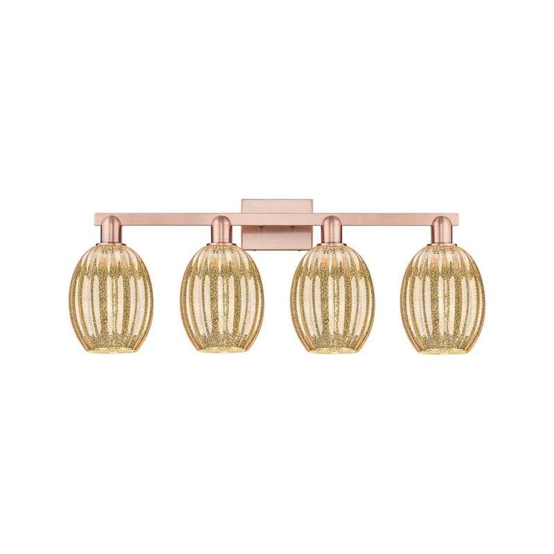 Innovations Preston 4Lt 36" Bell Bath Light, Copper/Mercury - 716-4W-AC-G459-6ME