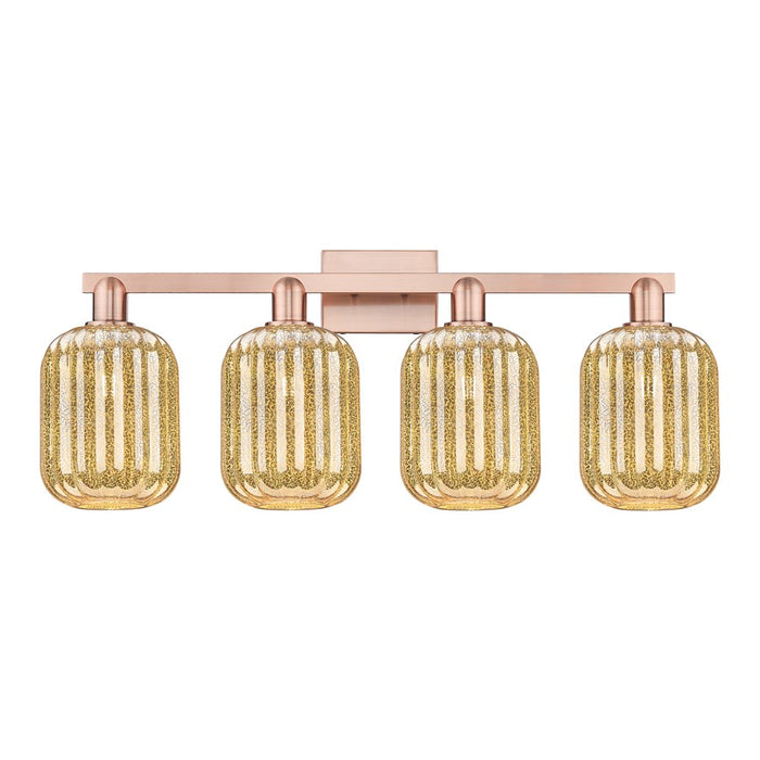 Innovations Preston 4Lt 36" Jar Bath Light, Copper/Mercury - 716-4W-AC-G460-7ME