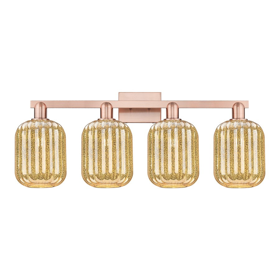 Innovations Preston 4Lt 36" Jar Bath Light, Copper/Mercury - 716-4W-AC-G460-7ME
