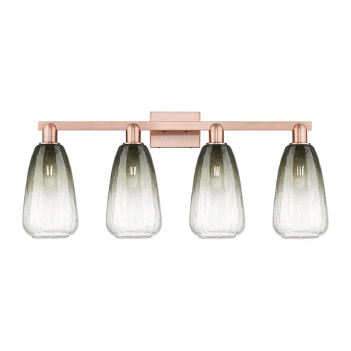 Innovations Brookhaven Almond 33in 4-Light Bath Vanity | Industrial Antique Copper Steel and Slate Glass | Bathroom Vanity | Model 716-4W-AC-G480-6SL
