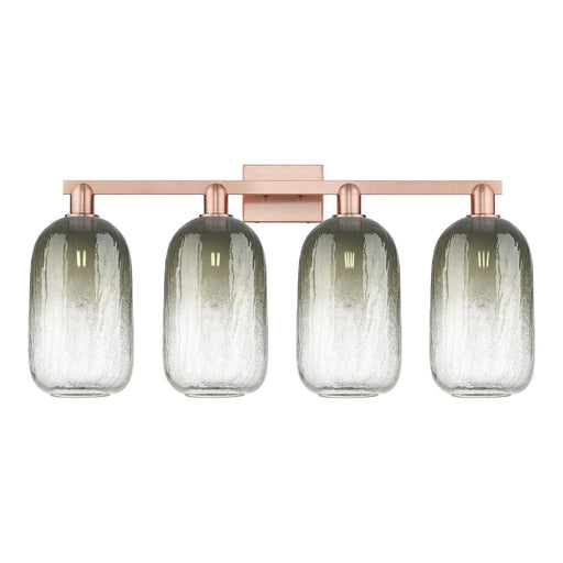Innovations Brookhaven Cloche 34in 4-Light Bath Vanity | Industrial Antique Copper Steel and Slate Glass | Bathroom Vanity | Model 716-4W-AC-G482-7SL