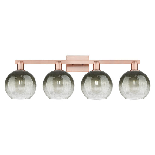 Innovations Brookhaven Globe 35in 4-Light Bath Vanity Light | Industrial Antique Copper Steel and Slate Glass | Bathroom Vanity | Model 716-4W-AC-G483-8SL