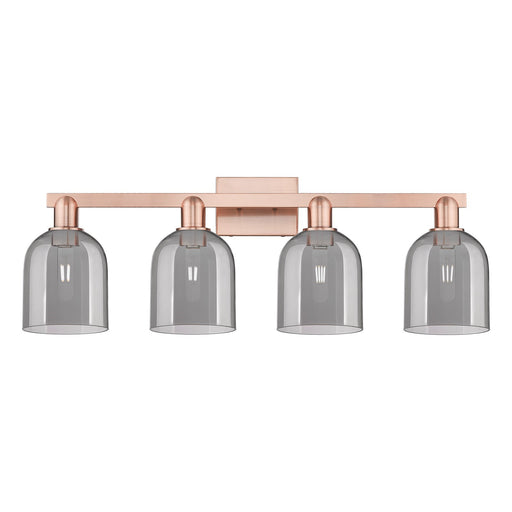 Innovations Bella 33in 4-Light Bath Vanity Light | Industrial Antique Copper and Light Smoke Glass | Bathroom Vanity | Model 716-4W-AC-G558-6SM