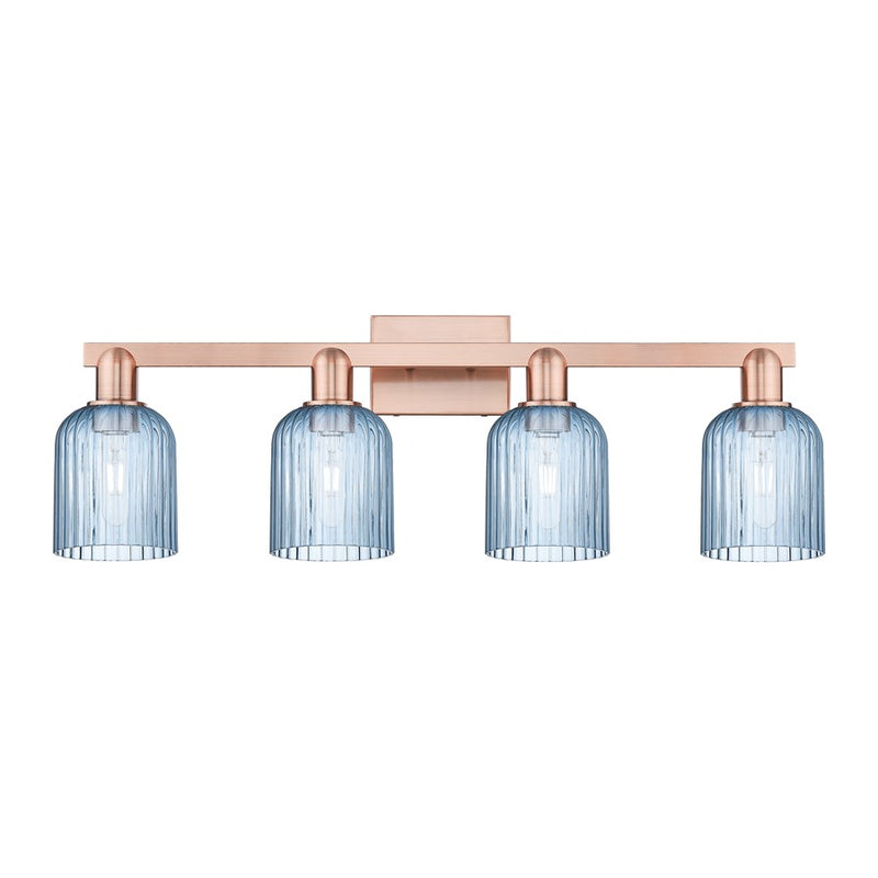 Innovations Bridal Veil 4Lt 32" Bath Light, Copper/Blue