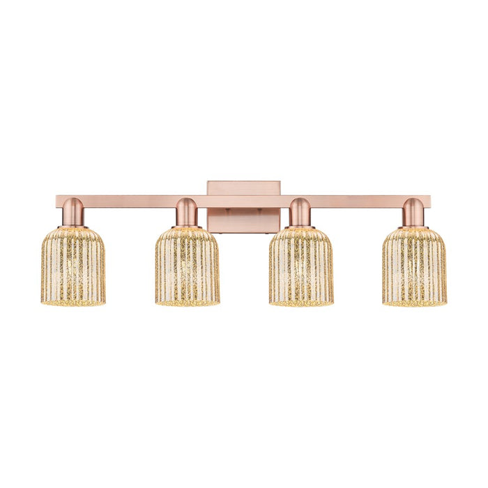 Innovations Bridal Veil 4Lt 32" Bath Light, Copper/Mercury - 716-4W-AC-G559-5ME