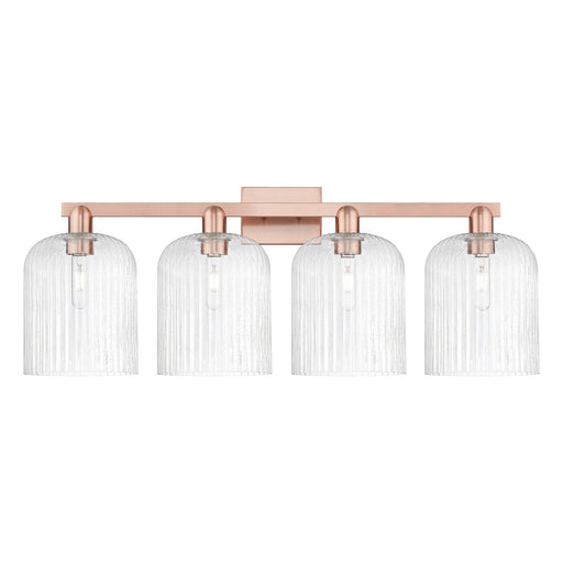Innovations Bridal Veil 35in 4-Light Bath Vanity Light | Industrial Antique Copper Steel and Seedy Bell Glass | Bathroom | Model 716-4W-AC-G559-8SDY