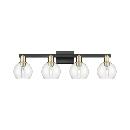 Innovations Athens 33in 4-Light Bath Vanity Light | Industrial Black Antique Brass and Clear Glass | Bathroom Vanity | Model 716-4W-BAB-G122-6