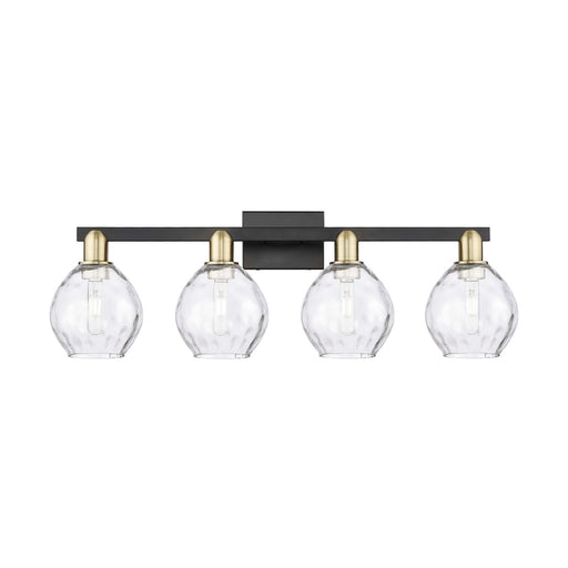 Innovations Waverly 33in 4-Light Bath Vanity Light | Industrial Black Antique Brass and Clear Glass | Bathroom Vanity | Model 716-4W-BAB-G362