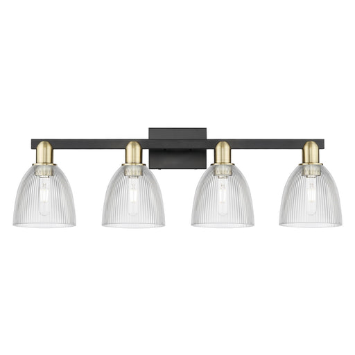 Innovations Castile 33in 4-Light Bath Vanity Light | Industrial Black Antique Brass and Clear Glass | Bathroom Vanity | Model 716-4W-BAB-G382