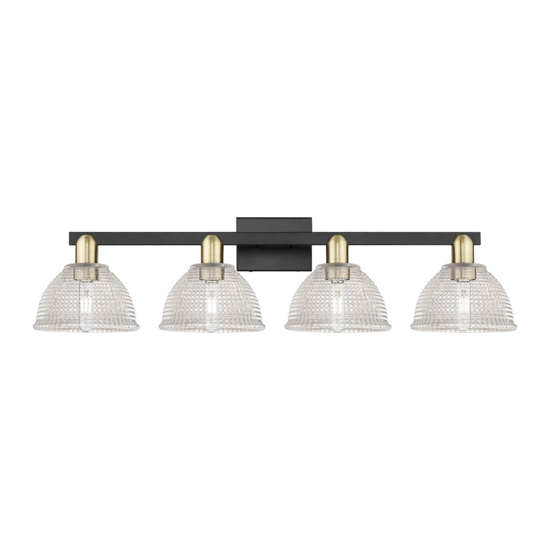Innovations Arietta 35in 4-Light Bath Vanity Light | Industrial Black Antique Brass and Clear Glass | Bathroom Vanity | Model 716-4W-BAB-G422