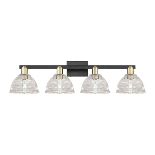 Innovations Arietta 35in 4-Light Bath Vanity Light | Industrial Black Antique Brass and Clear Glass | Bathroom Vanity | Model 716-4W-BAB-G422