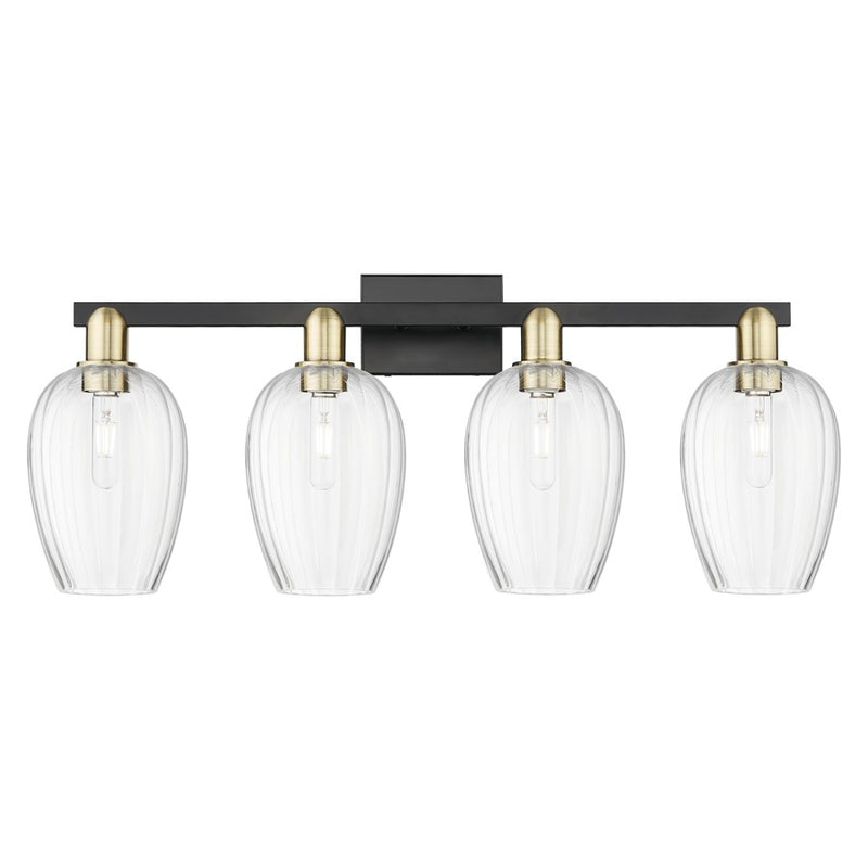 Innovations Preston 4Lt 36" Flute Bath, Black Brass/Clear