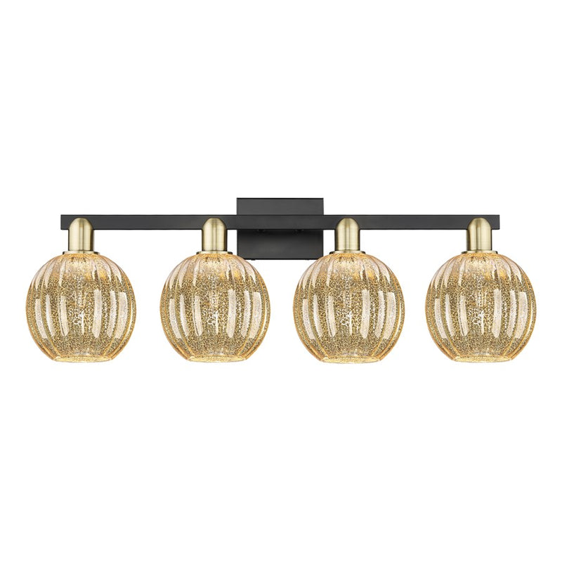 Innovations Preston 4Lt 36" Globe Bath, BKBS/Mercury - 716-4W-BAB-G458-7ME