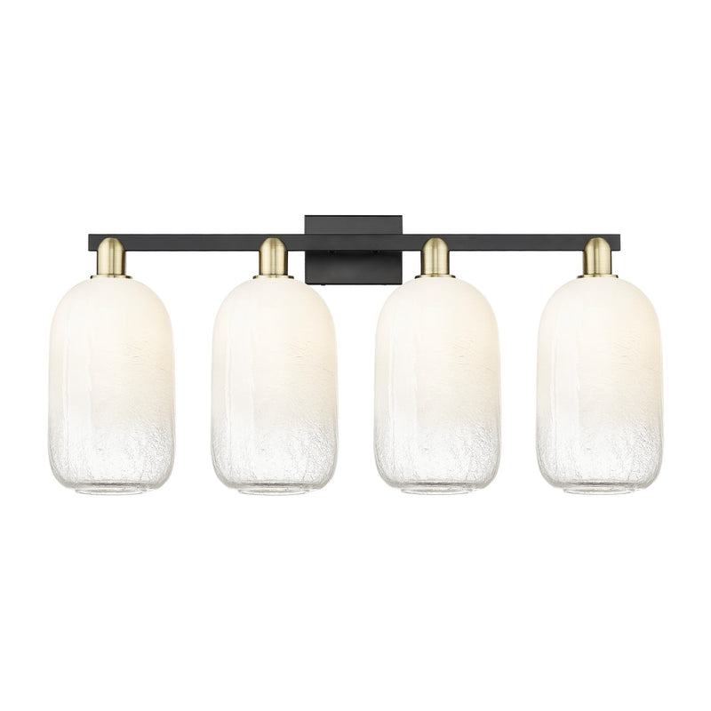 Innovations Brookhaven Cloche 34in 4-Light Bath Vanity Light | Industrial Black Antique Brass and Opal Glass | Bathroom Vanity | Model 716-4W-BAB-G482-7OP