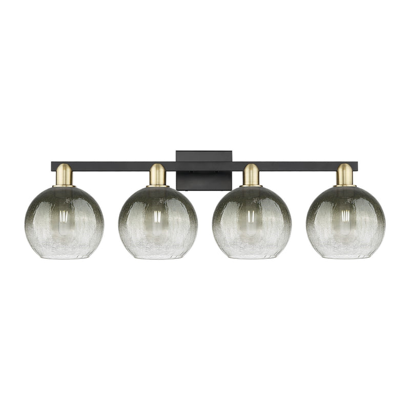 Innovations Brookhaven Globe 35in 4-Light Bath Vanity Light | Industrial Black Antique Brass and Slate Glass | Bathroom Vanity | Model 716-4W-BAB-G483-8SL