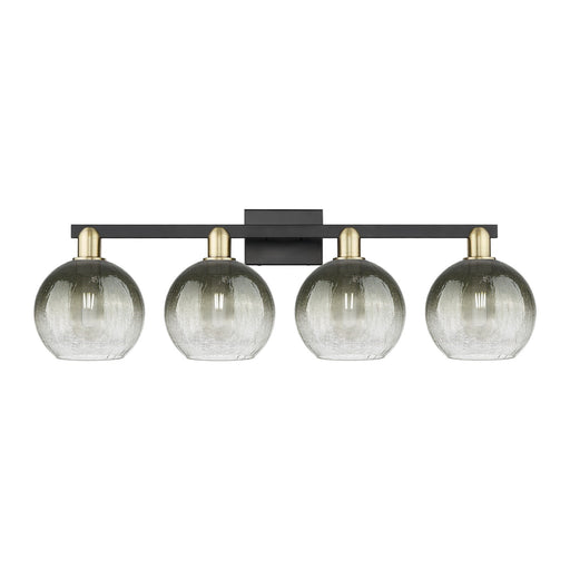 Innovations Brookhaven Globe 35in 4-Light Bath Vanity Light | Industrial Black Antique Brass and Slate Glass | Bathroom Vanity | Model 716-4W-BAB-G483-8SL