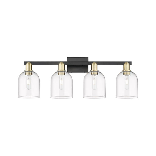 Innovations Bella 33in 4-Light Bath Vanity Light | Industrial Black Antique Brass and Clear Glass | Bathroom Vanity | Model 716-4W-BAB-G558-6CL