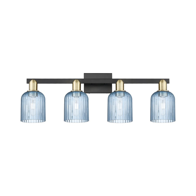 Innovations Bridal Veil 4Lt 32" Bath, Black Brass/Blue - 716-4W-BAB-G559-5BL