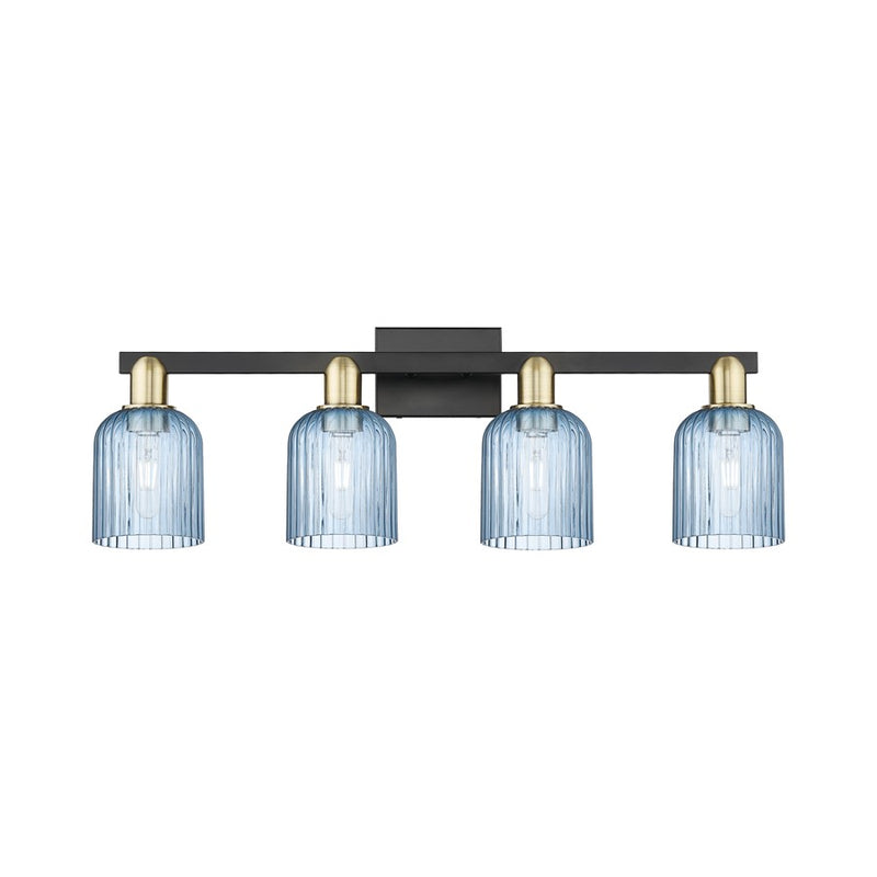 Innovations Bridal Veil 4Lt 32" Bath, Black Brass/Blue