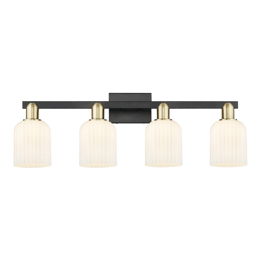 Innovations Bridal Veil 4Lt 32" Bath, BKBS/Gloss White - 716-4W-BAB-G559-5GWH