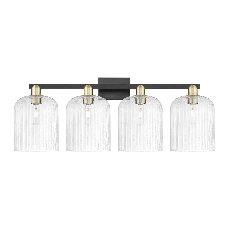 Innovations Bridal Veil 35in 4-Light Bath Vanity Light | Industrial Black Antique Brass and Seedy Glass | Bathroom Vanity | Model 716-4W-BAB-G559-8SDY