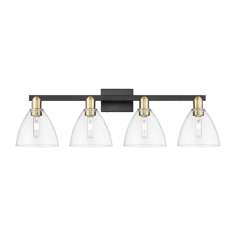 Innovations Bristol 34.5in 4-Light Bath Vanity Light | Industrial Black Antique Brass and Clear Glass | Bathroom Vanity | Model 716-4W-BAB-GBD-752