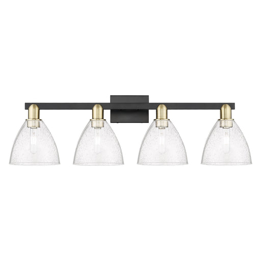 Innovations Bristol 35in 4-Light Bath Vanity Light | Industrial Black Antique Brass and Seedy Glass | Bathroom Vanity | Model 716-4W-BAB-GBD-754