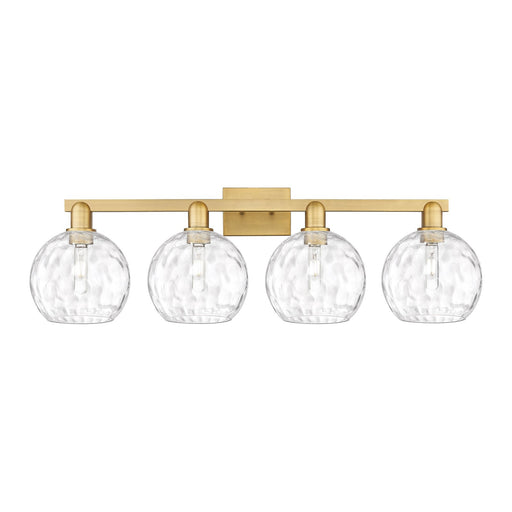 Innovations Athens Water Glass 35in 4-Light Bath Vanity | Industrial Brushed Brass and Clear Water Glass | Bathroom Vanity | Model 716-4W-BB-G1215-8
