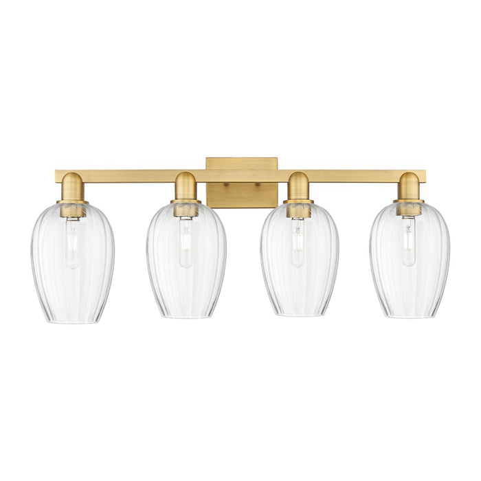 Innovations Preston 4Lt 36" Flute Bath, Brushed Brass/Clear - 716-4W-BB-G457-6CL