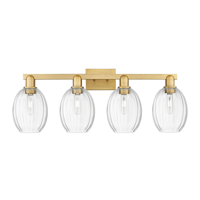Innovations Preston 4Lt 36" Bell Bath, Brushed Brass/Clear - 716-4W-BB-G459-6CL