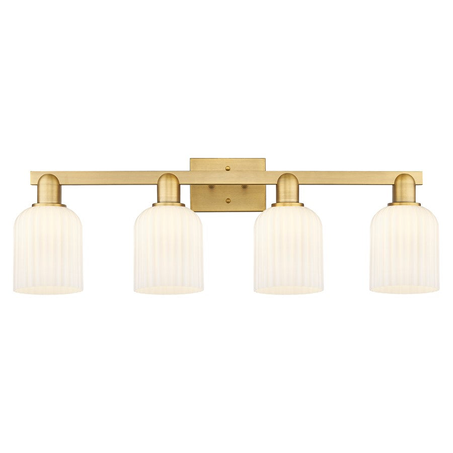Innovations Bridal Veil 4Lt 32" Bath, Brushed Brass/White - 716-4W-BB-G559-5GWH