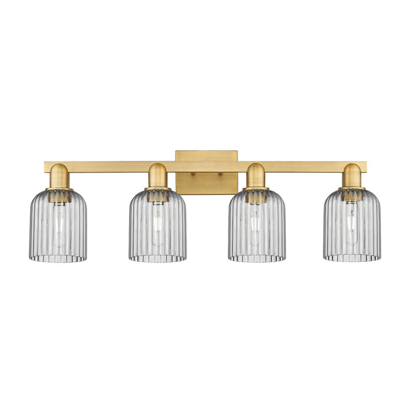 Innovations Bridal Veil 4Lt 32" Bath, Brushed Brass/Smoke
