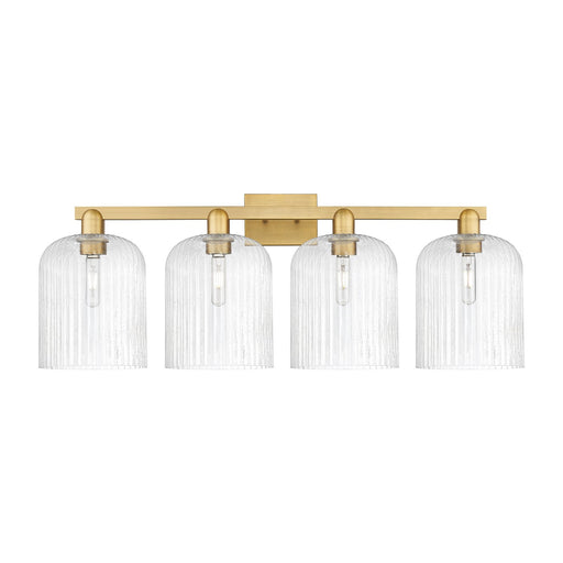 Innovations Bridal Veil 35in 4-Light Bath Vanity Light | Industrial Brushed Brass and Seedy Glass | Bathroom Vanity & Powder | Model 716-4W-BB-G559-8SDY
